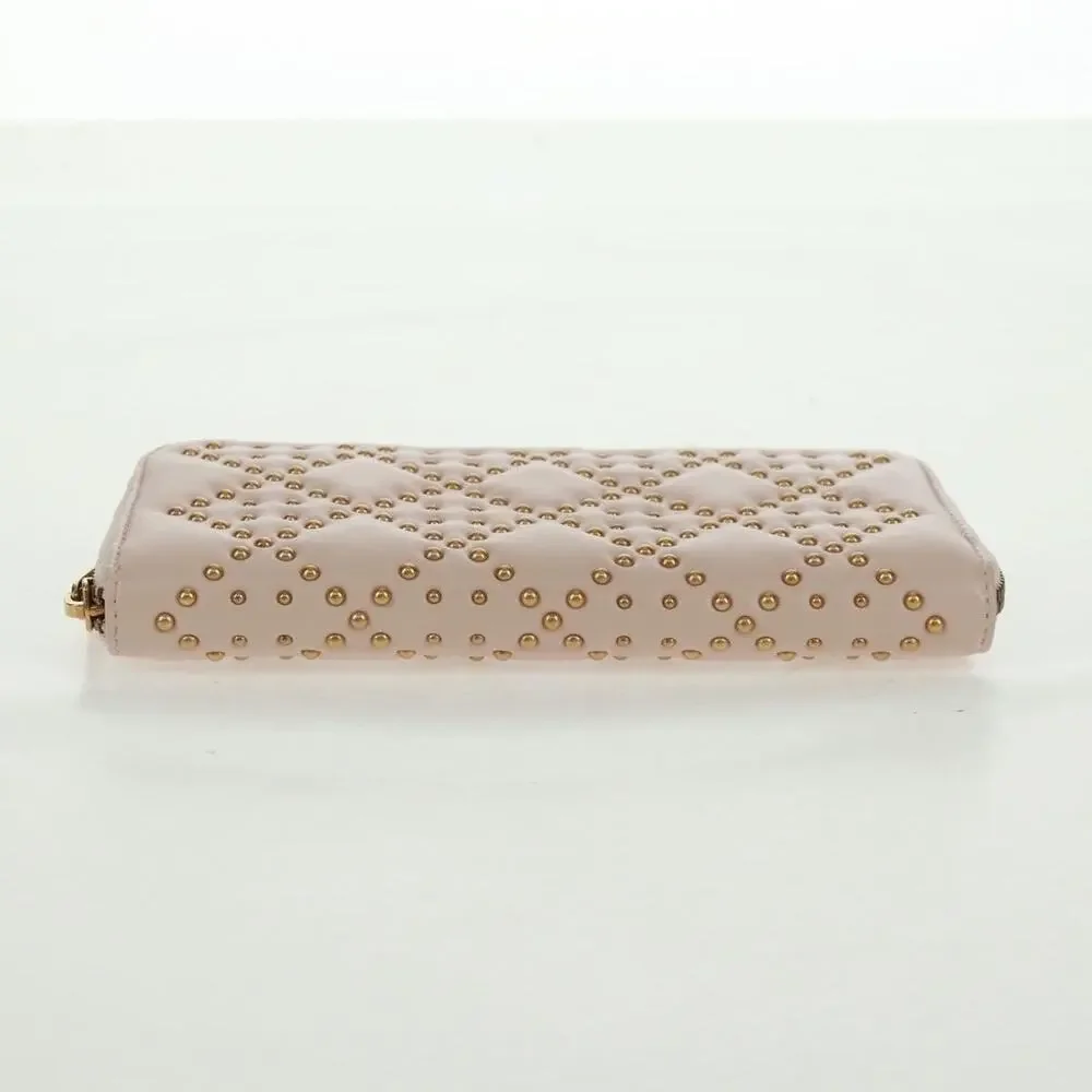 Dior Cannage Lambskin Studs Long Wallet Pink